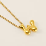 Gold color / 1 Piece Simple Series Daily Letter W Titanium Steel  Gold Color Unisex Pendant Necklaces Picture23